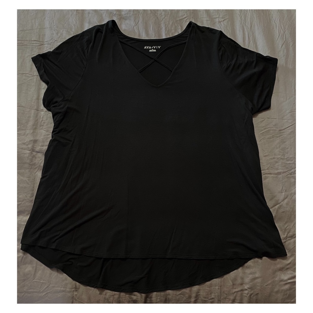 Black Criss Cross Neck Top
